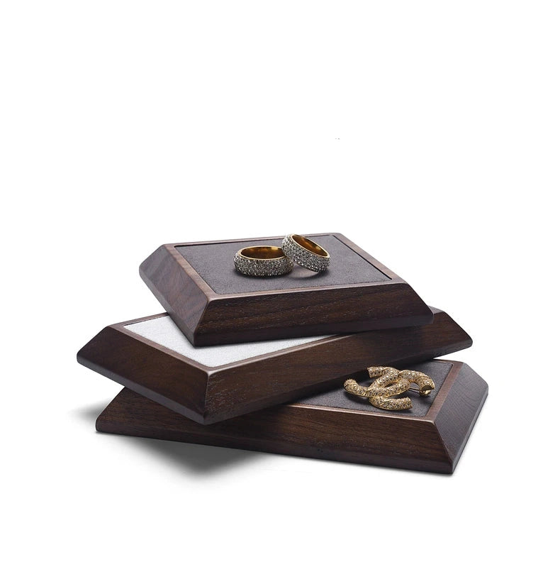 Light Luxury Solid Wood Jewelry Display Props, Rings, Necklaces, Ear Accessories, Storage Trays, Counter Toy Jewelry Trays