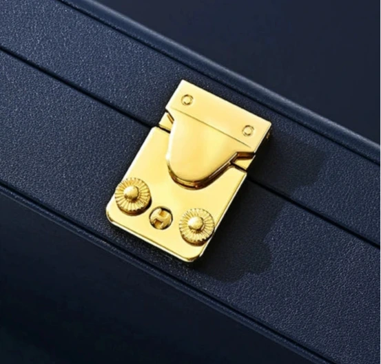 High-grade PU leather jewelry box microfiber with lock ring necklace jewelry display storage box