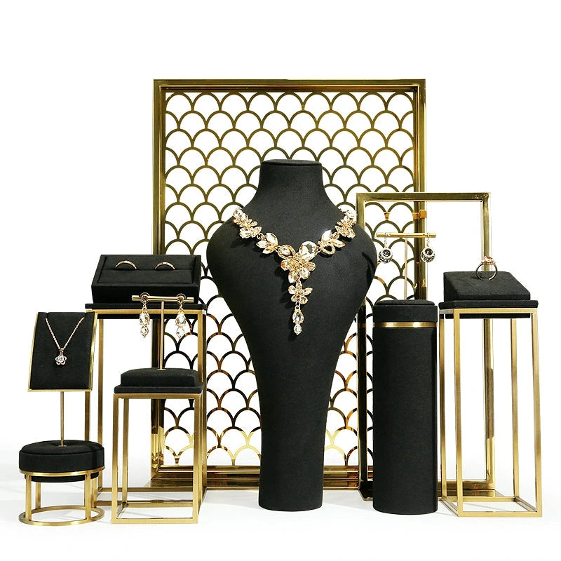 Black Premium jewellery window display props