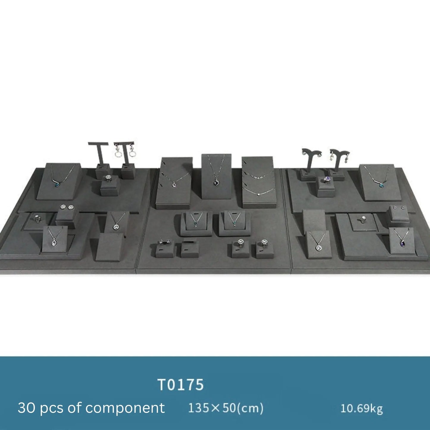 Gray microfiber jewellery display props, necklaces, pendants, earrings, rings, jewelry displays, jewelry display jewelry display shelves Jim Display