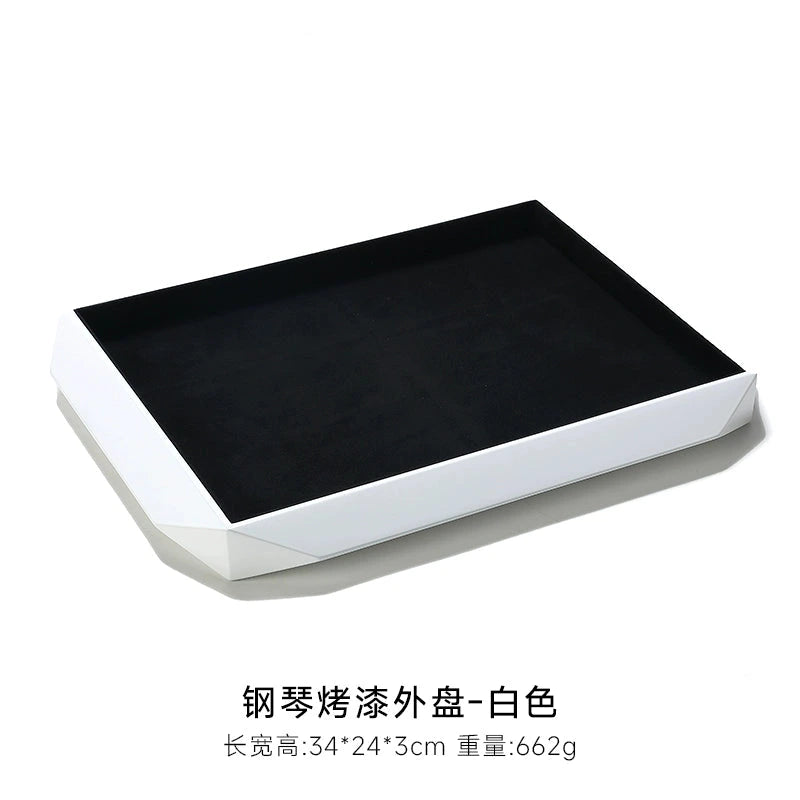 Jewelry display plate, lacquer jewelry placement plate, bracelet, ring, earring, plate, gray necklace storage plate, jewelry tray