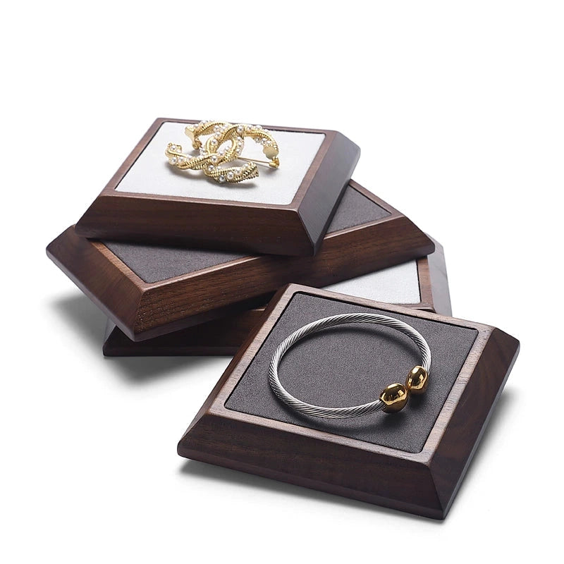 Light Luxury Solid Wood Jewelry Display Props, Rings, Necklaces, Ear Accessories, Storage Trays, Counter Toy Jewelry Trays