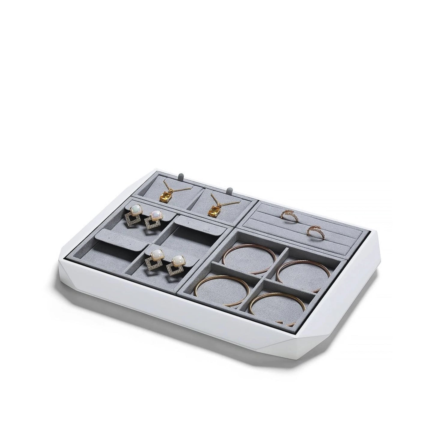 Jewelry display plate, lacquer jewelry placement plate, bracelet, ring, earring, plate, gray necklace storage plate, jewelry tray