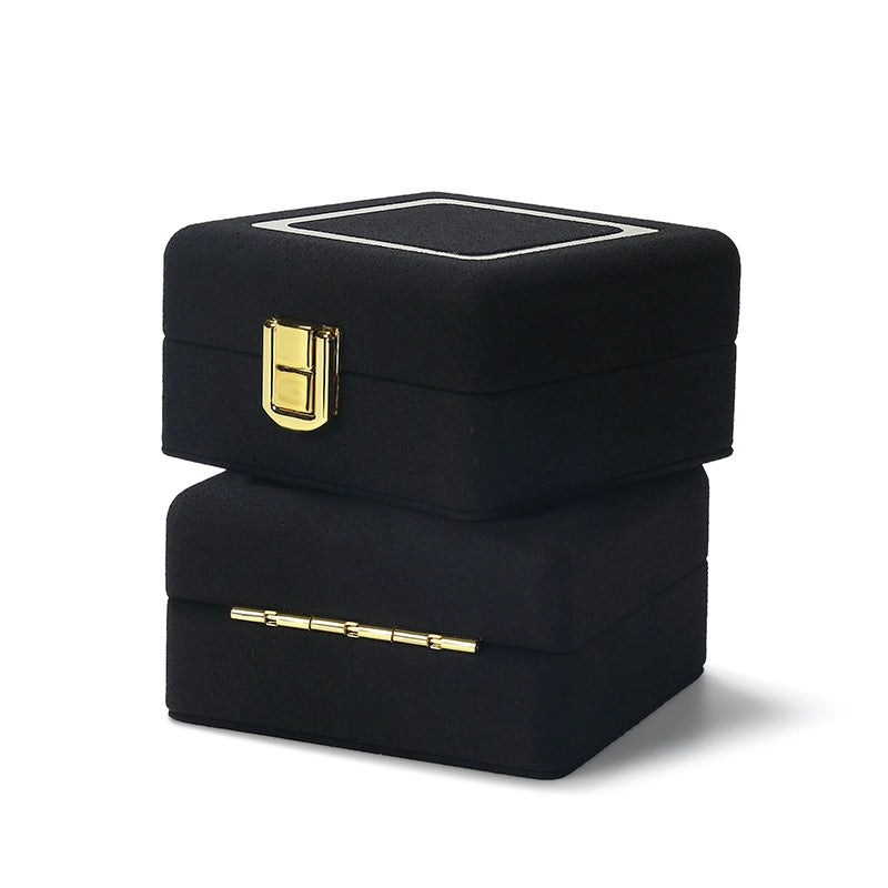Jewelry Box, Microfiber Metal Buckle, Ring, Pendant Box, Jewelry Storage, Box, Necklace, Gift Box