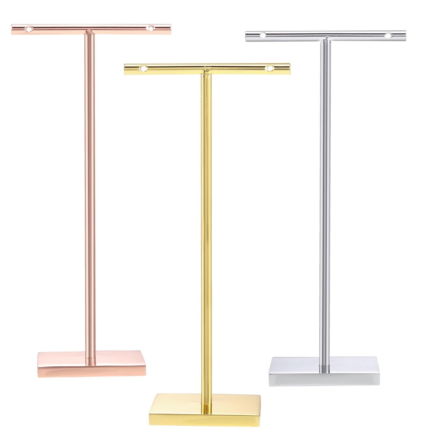 T-shape metal shinny earring stand, shinny gold, silver, copper color, Earring Display props, Earring Stands