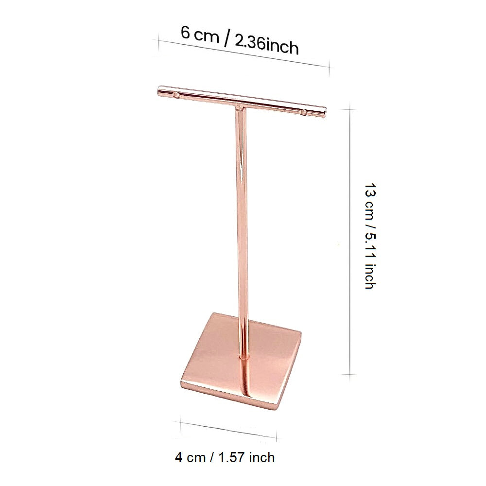 T-shape metal shinny earring stand, shinny gold, silver, copper color, Earring Display props, Earring Stands