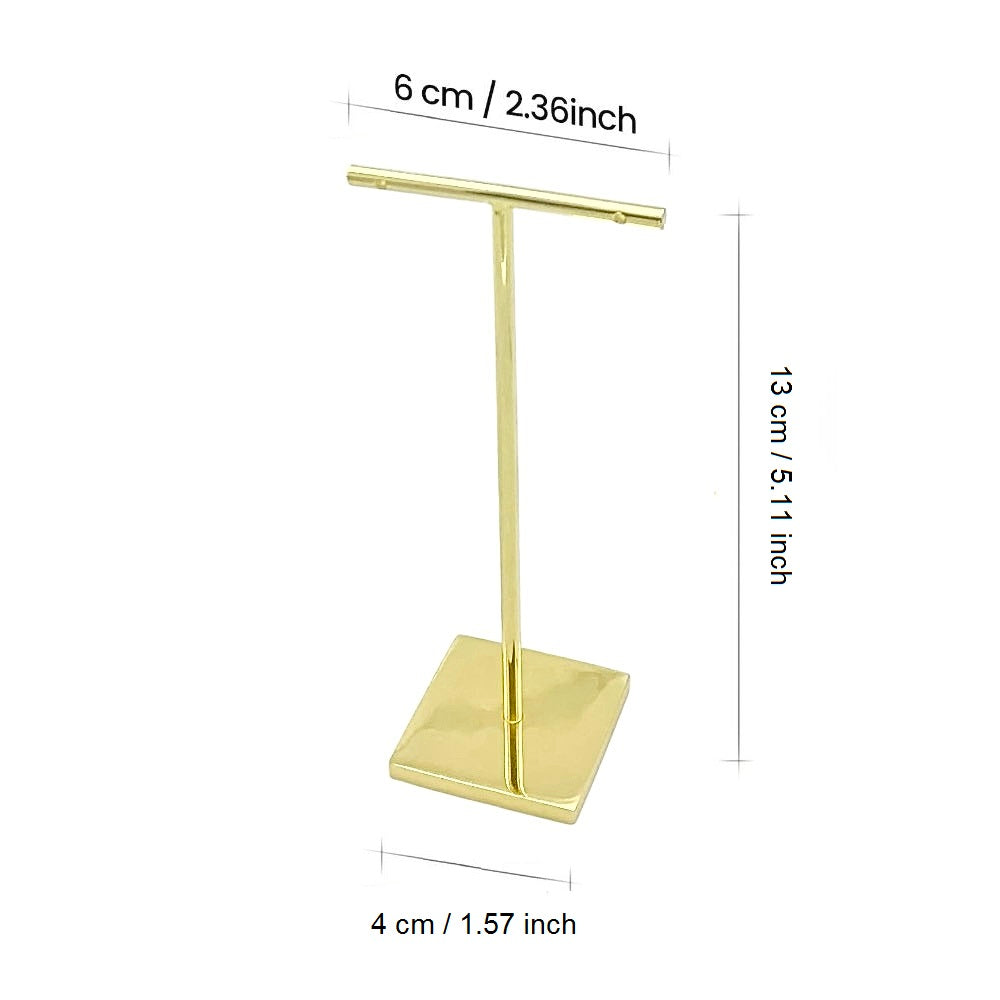 T-shape metal shinny earring stand, shinny gold, silver, copper color, Earring Display props, Earring Stands