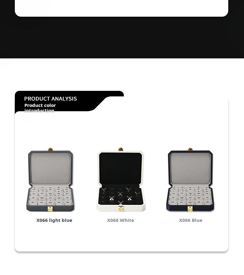 High-grade PU leather jewelry box microfiber with lock ring necklace jewelry display storage box