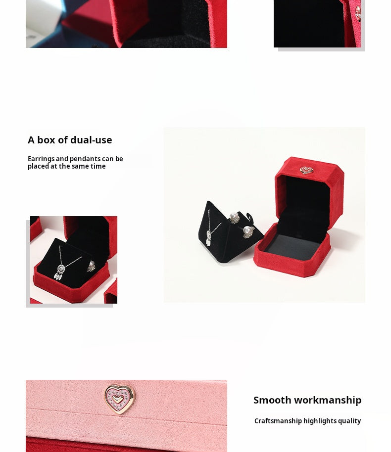 Delicate jewelry box, flannel, proposal, diamond ring box, love hand jewelry box