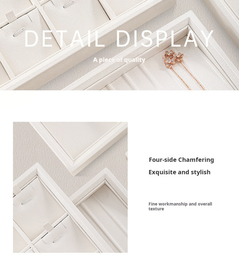 High-end jewelry box, ring, jewelry storage plate, pearl necklace, jewelry, stacked display shelf, tray