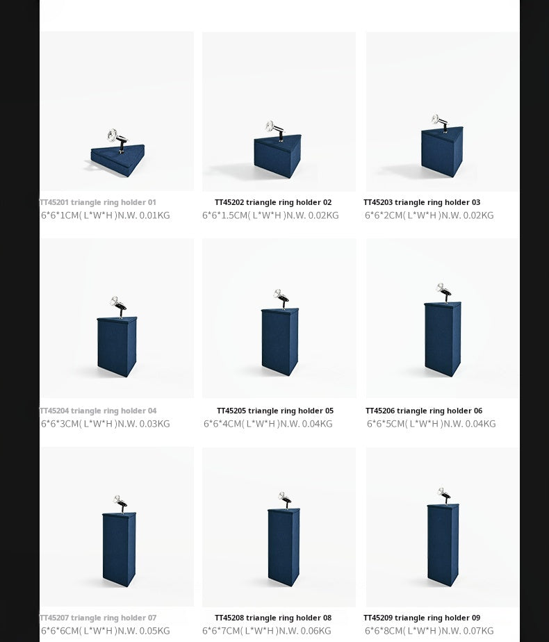 Ring Display Props Blue Microfiber Ring Holder Display Storage Ornament Ring Display Stand