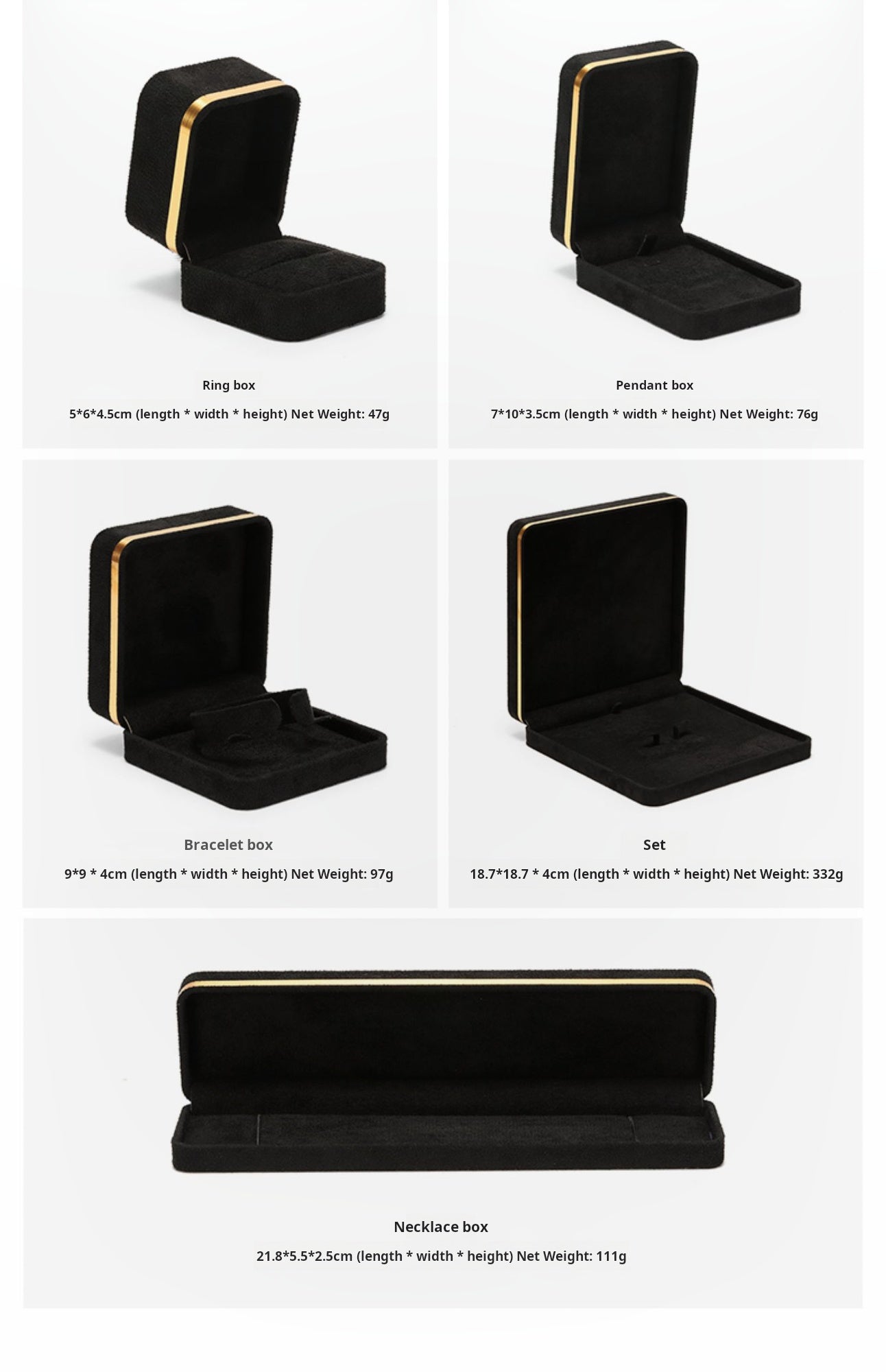 Light Luxury Jet Black Ring Box, Small Fine Jewelry Box, Necklace, Bracelet Jewelry Packaging Box, Gift Box