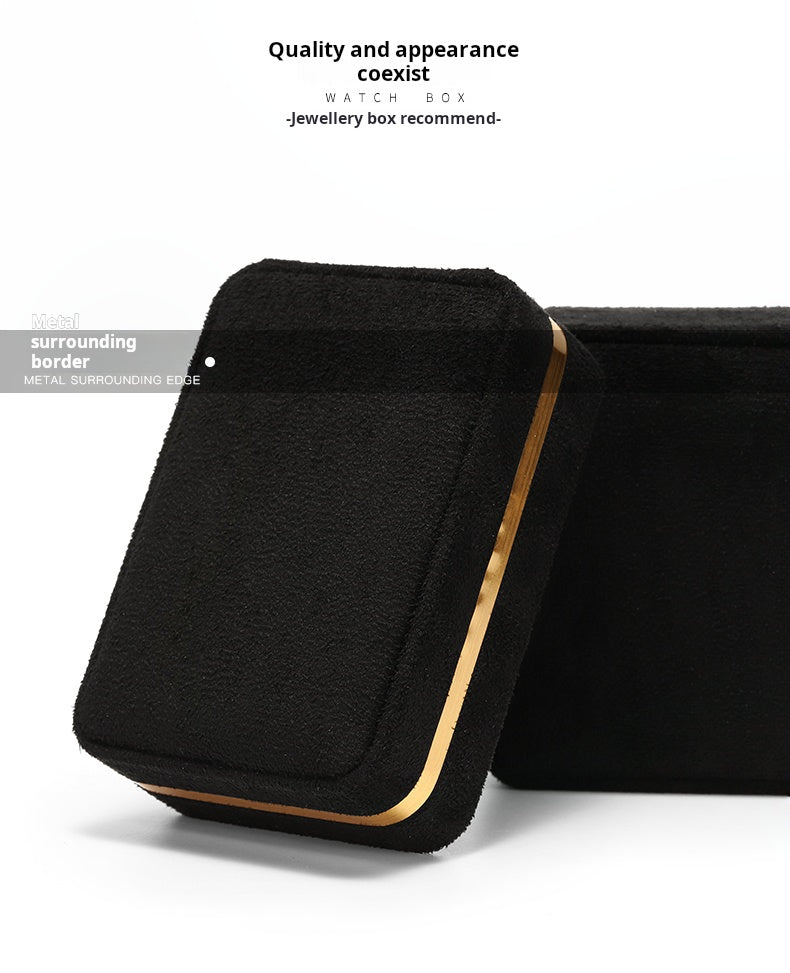 Light Luxury Jet Black Ring Box, Small Fine Jewelry Box, Necklace, Bracelet Jewelry Packaging Box, Gift Box