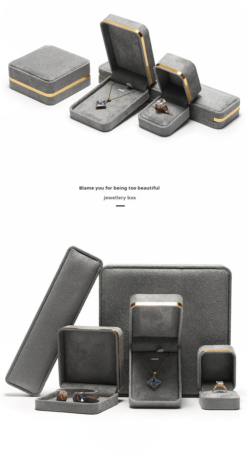 Light Luxury Jet Black Ring Box, Small Fine Jewelry Box, Necklace, Bracelet Jewelry Packaging Box, Gift Box