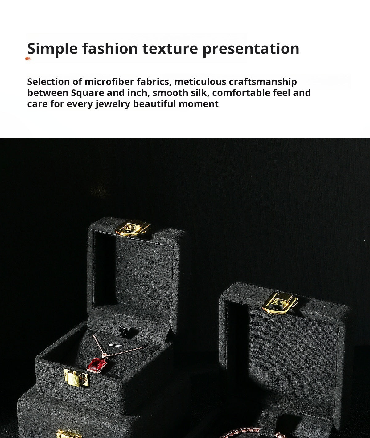 Jewelry Box, Microfiber Metal Buckle, Ring, Pendant Box, Jewelry Storage, Box, Necklace, Gift Box