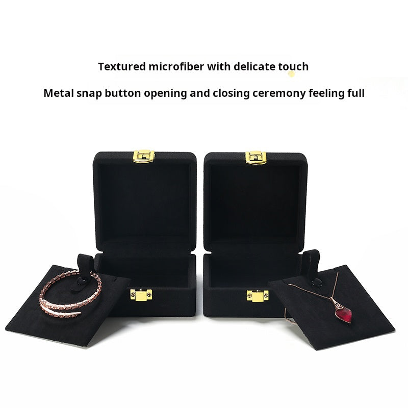 Jewelry Box, Microfiber Metal Buckle, Ring, Pendant Box, Jewelry Storage, Box, Necklace, Gift Box