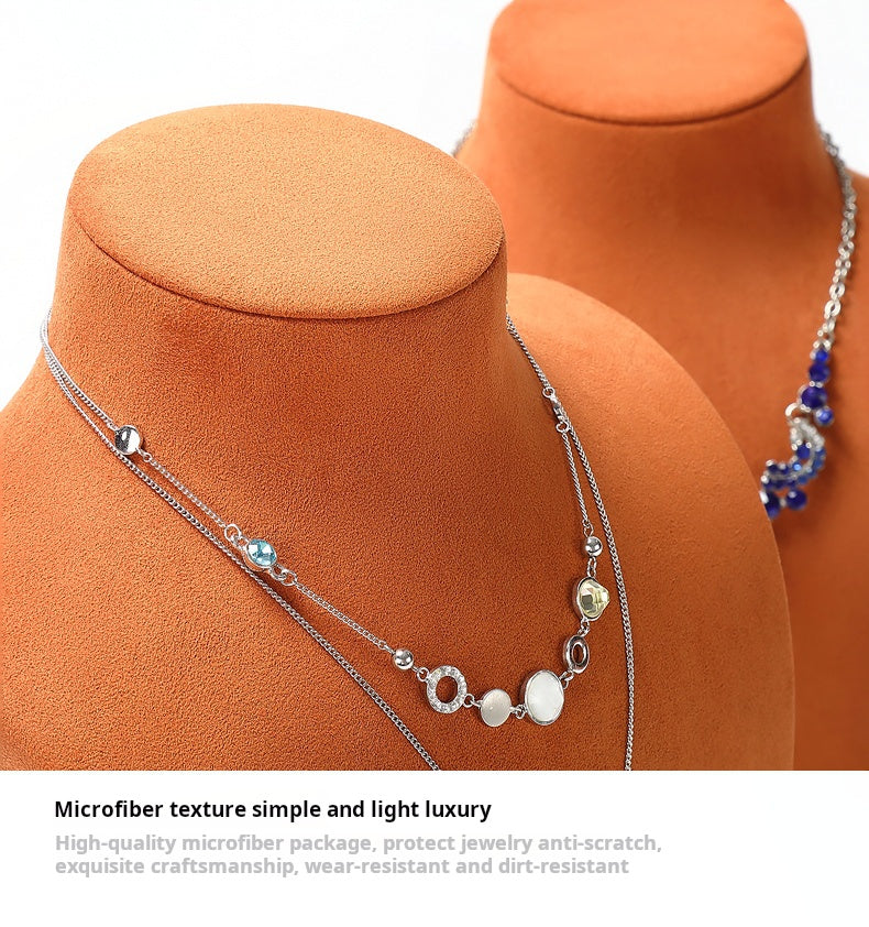 Necklace Display Stand, Microfiber Portrait Neck Jewelry, Desk Model Frame, Jewelry Exhibition Display Props