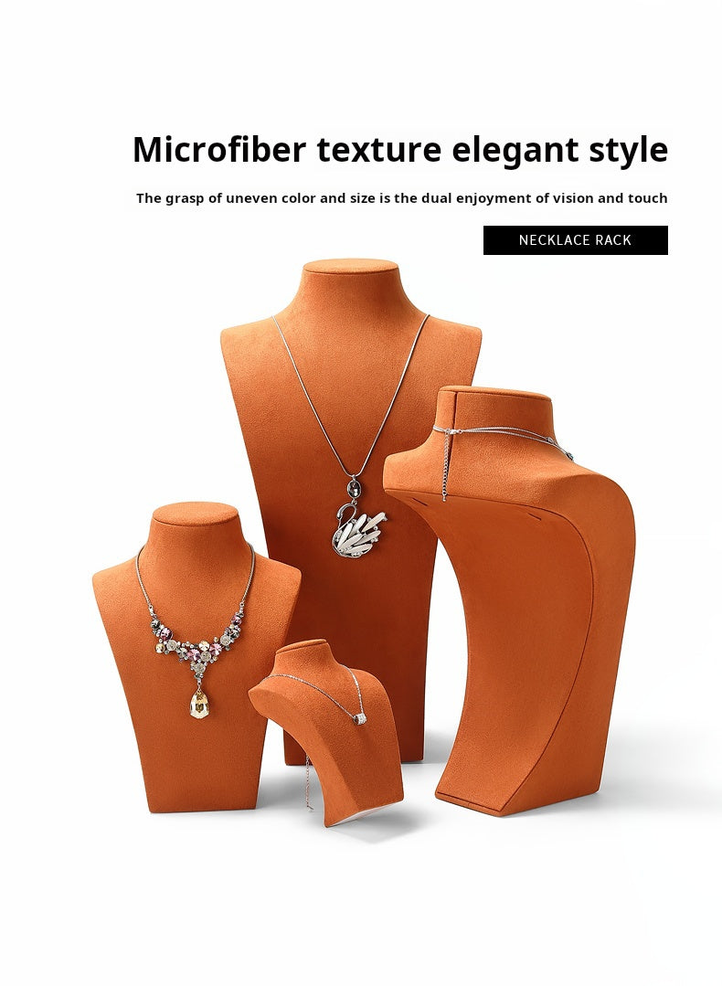 Necklace Display Stand, Microfiber Portrait Neck Jewelry, Desk Model Frame, Jewelry Exhibition Display Props