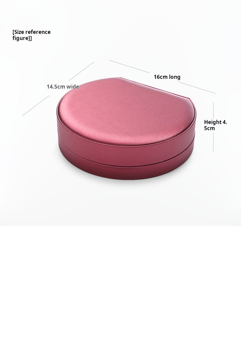 Leather Round Jewelry Box Necklace Bracelet Packaging Box Jewelry Storage Gift Box