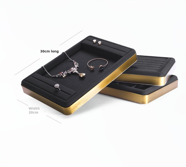 Jewelry display plate, metal gold jewelry tray, ring, necklace, bracelet, jade, multi-purpose jewelry storage, look at the pallet