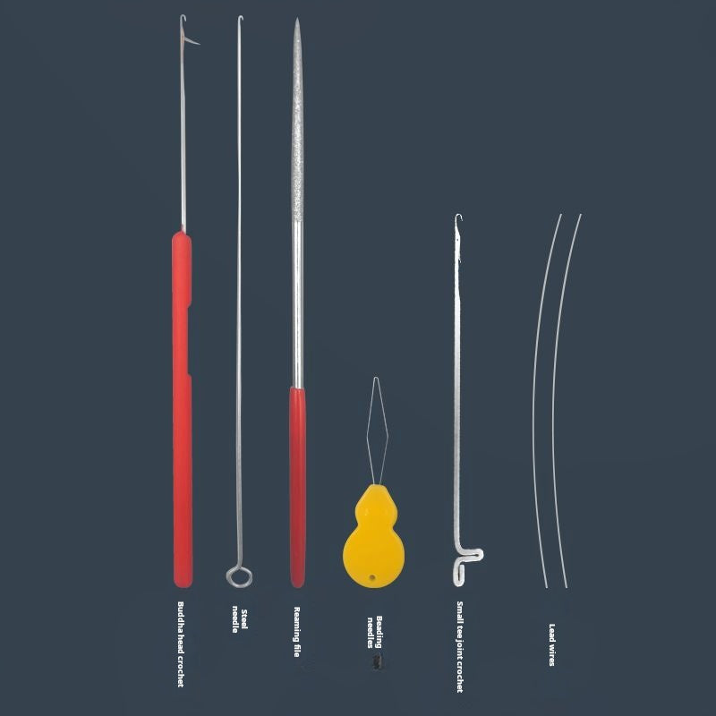 Cultural play beading tool, tee crochet needle, ultra-fine hook needle, bead string, lead string, fine hole, cultural play beaded fine needle