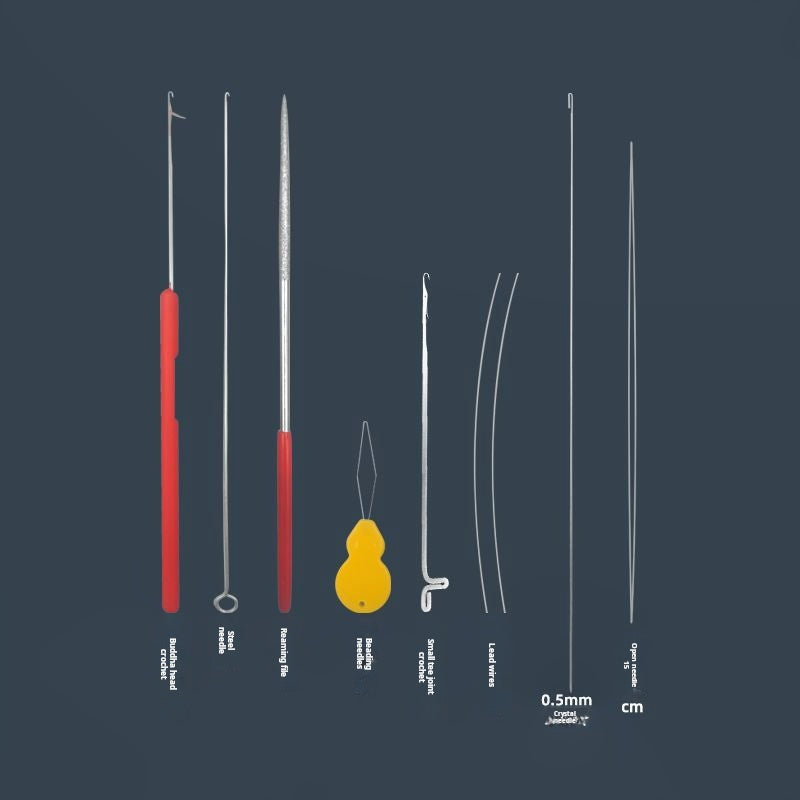 Cultural play beading tool, tee crochet needle, ultra-fine hook needle, bead string, lead string, fine hole, cultural play beaded fine needle