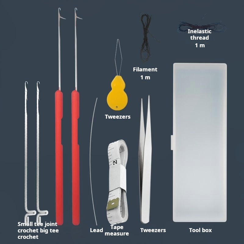 Cultural play beading tool, tee crochet needle, ultra-fine hook needle, bead string, lead string, fine hole, cultural play beaded fine needle