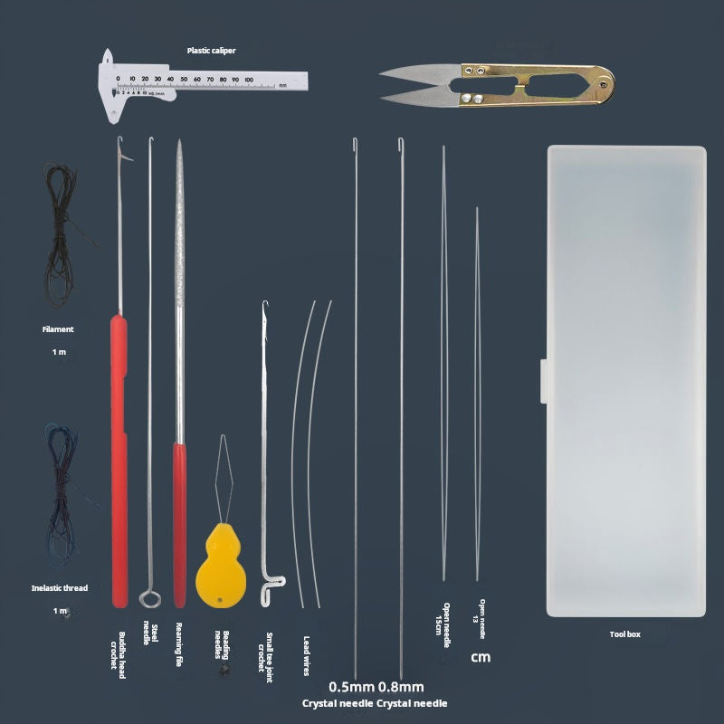 Cultural play beading tool, tee crochet needle, ultra-fine hook needle, bead string, lead string, fine hole, cultural play beaded fine needle