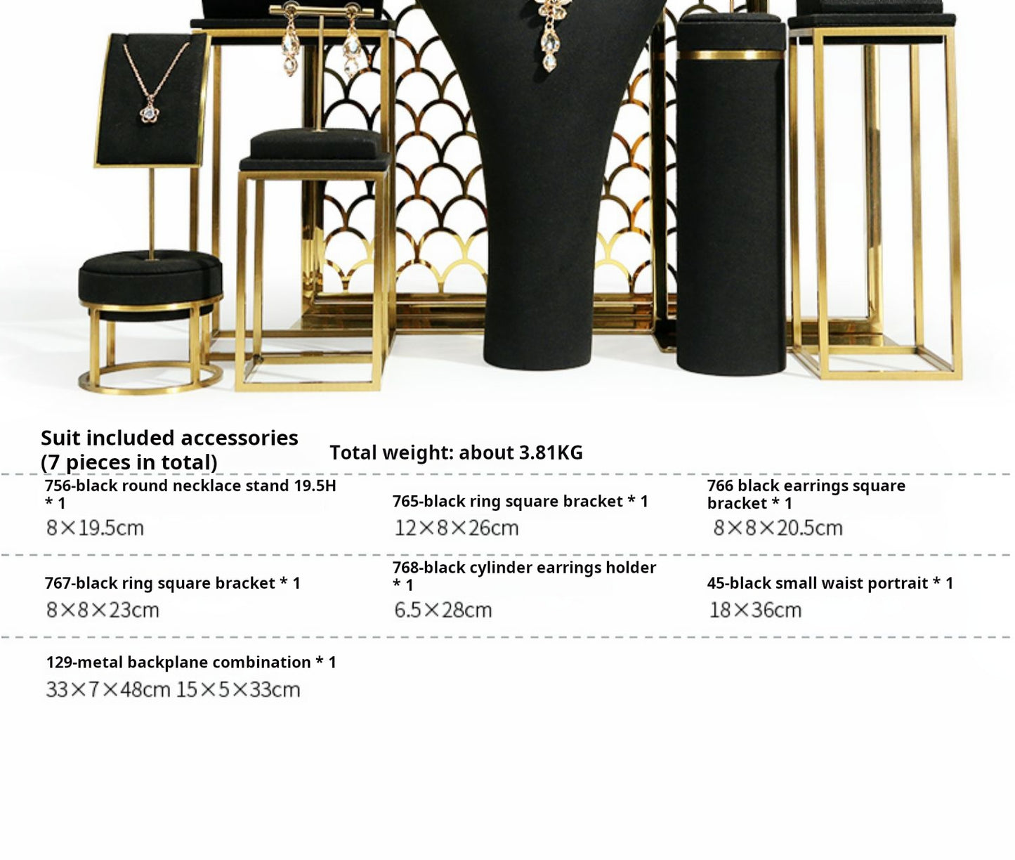Black Premium jewellery window display props