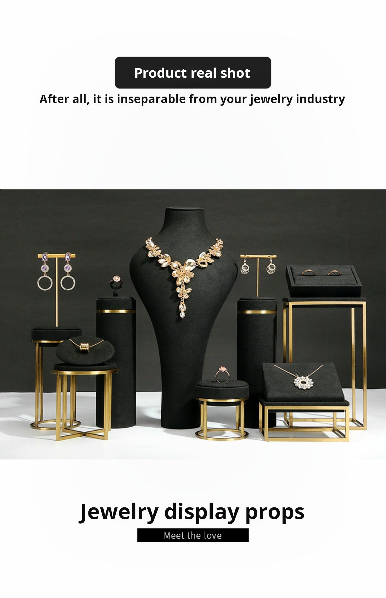 Black Premium jewellery window display props