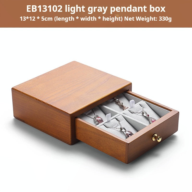 Jewelry box, national style solid wood box, ring, earring, bracelet, trinket storage box, exquisite cultural gift box, wooden