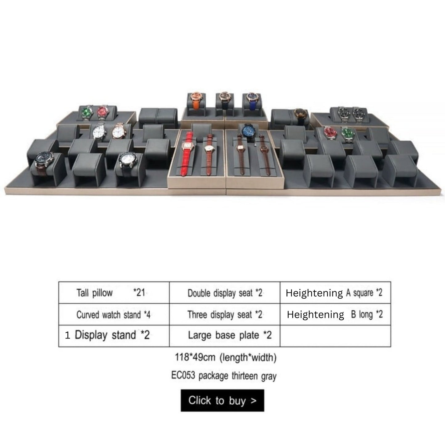 Watch display props, counter watch display racks, window displays, watch pillow bags, display racks, storage stands