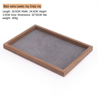 High-end walnut color look at the pallet jewelry tray jewelry display ornament large capacity bracelet earrings storage box