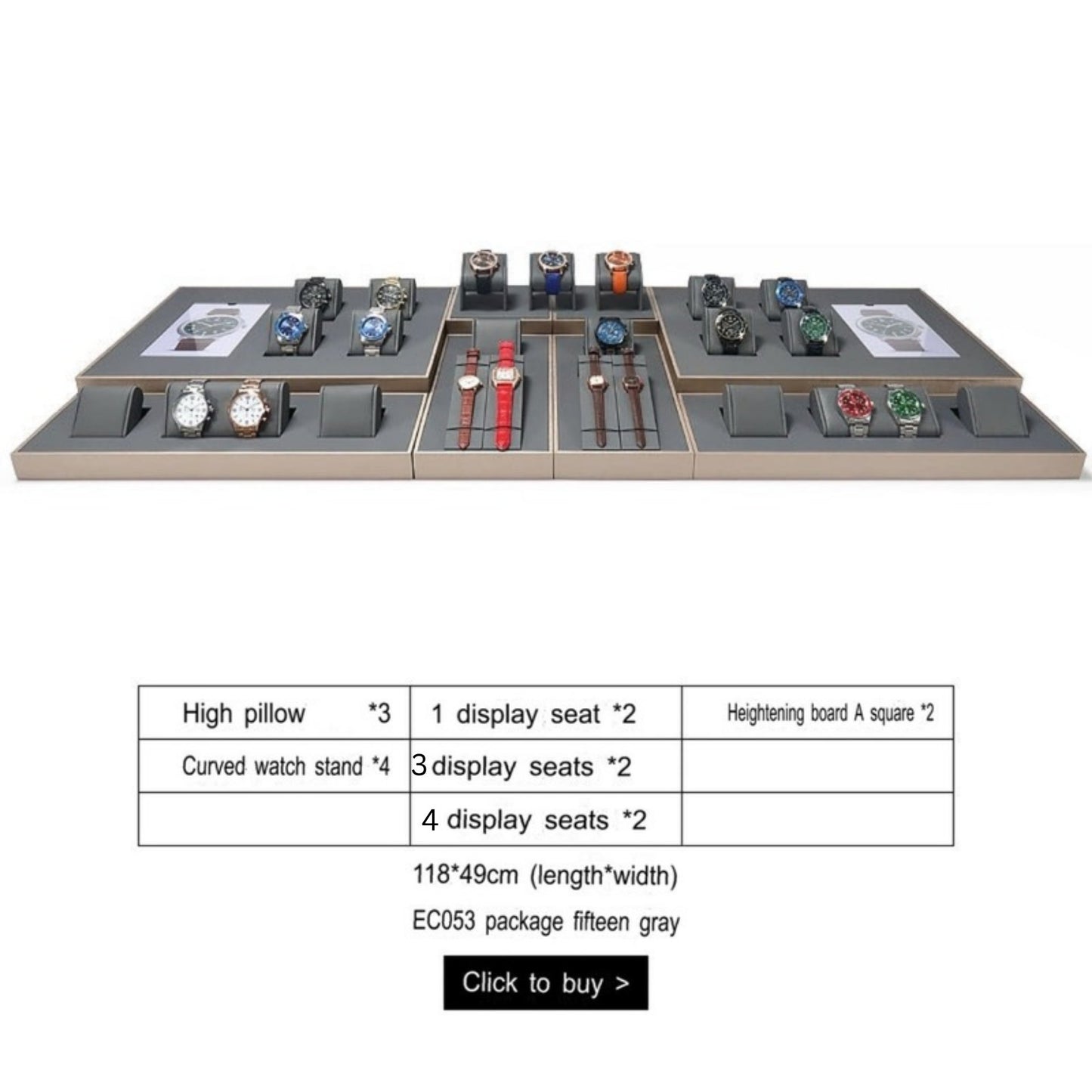 Watch display props, counter watch display racks, window displays, watch pillow bags, display racks, storage stands