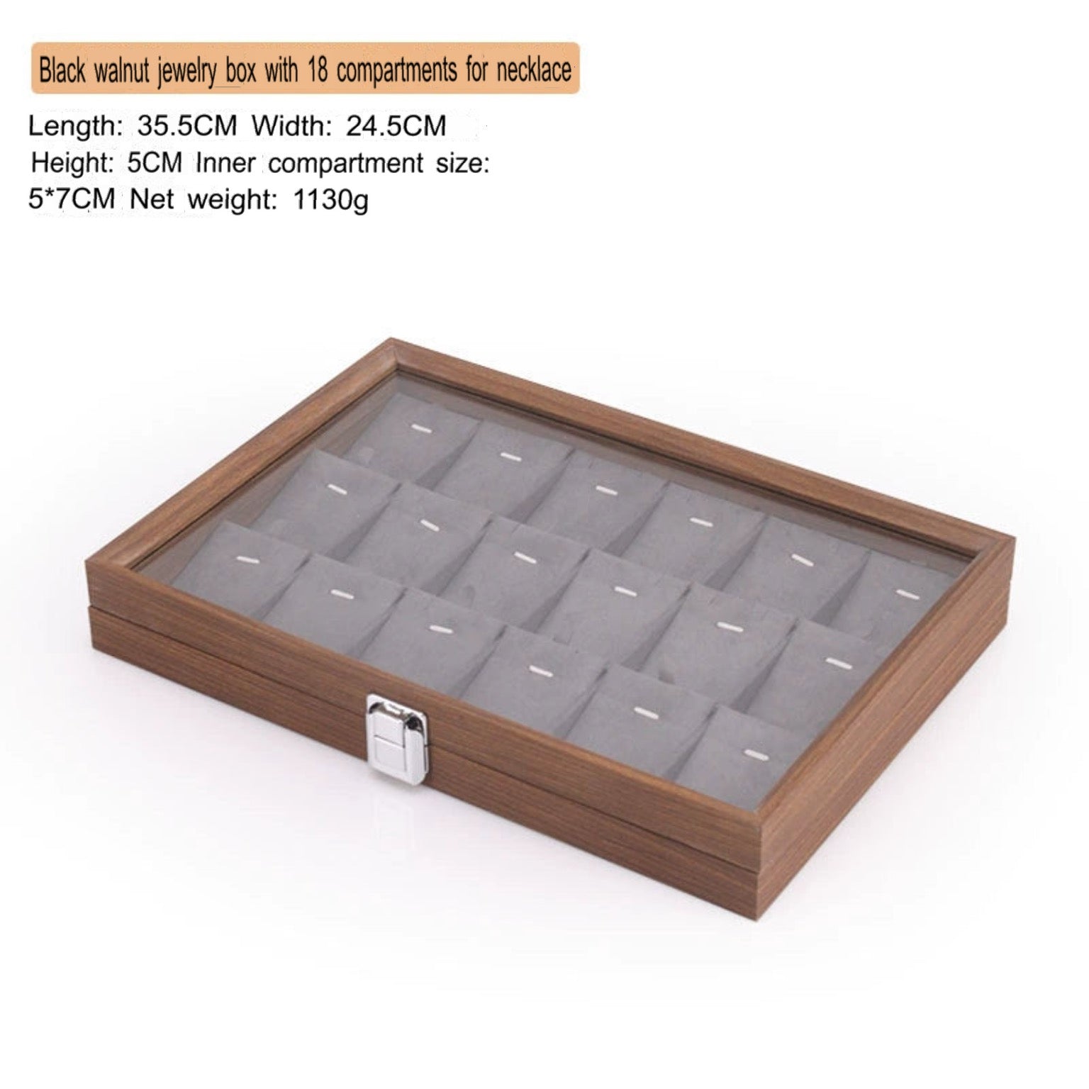 High-end walnut color look at the pallet jewelry tray jewelry display ornament large capacity bracelet earrings storage box