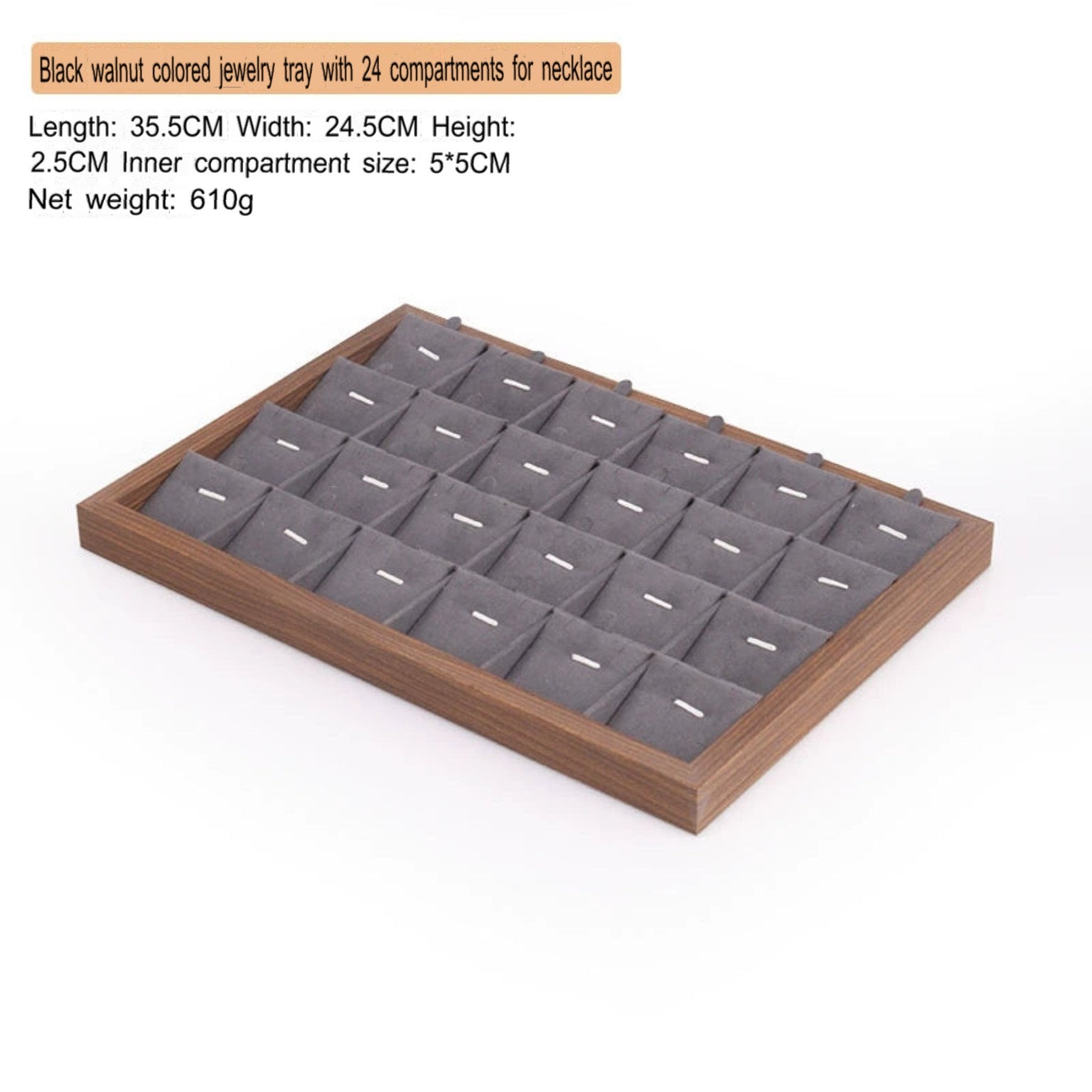 High-end walnut color look at the pallet jewelry tray jewelry display ornament large capacity bracelet earrings storage box