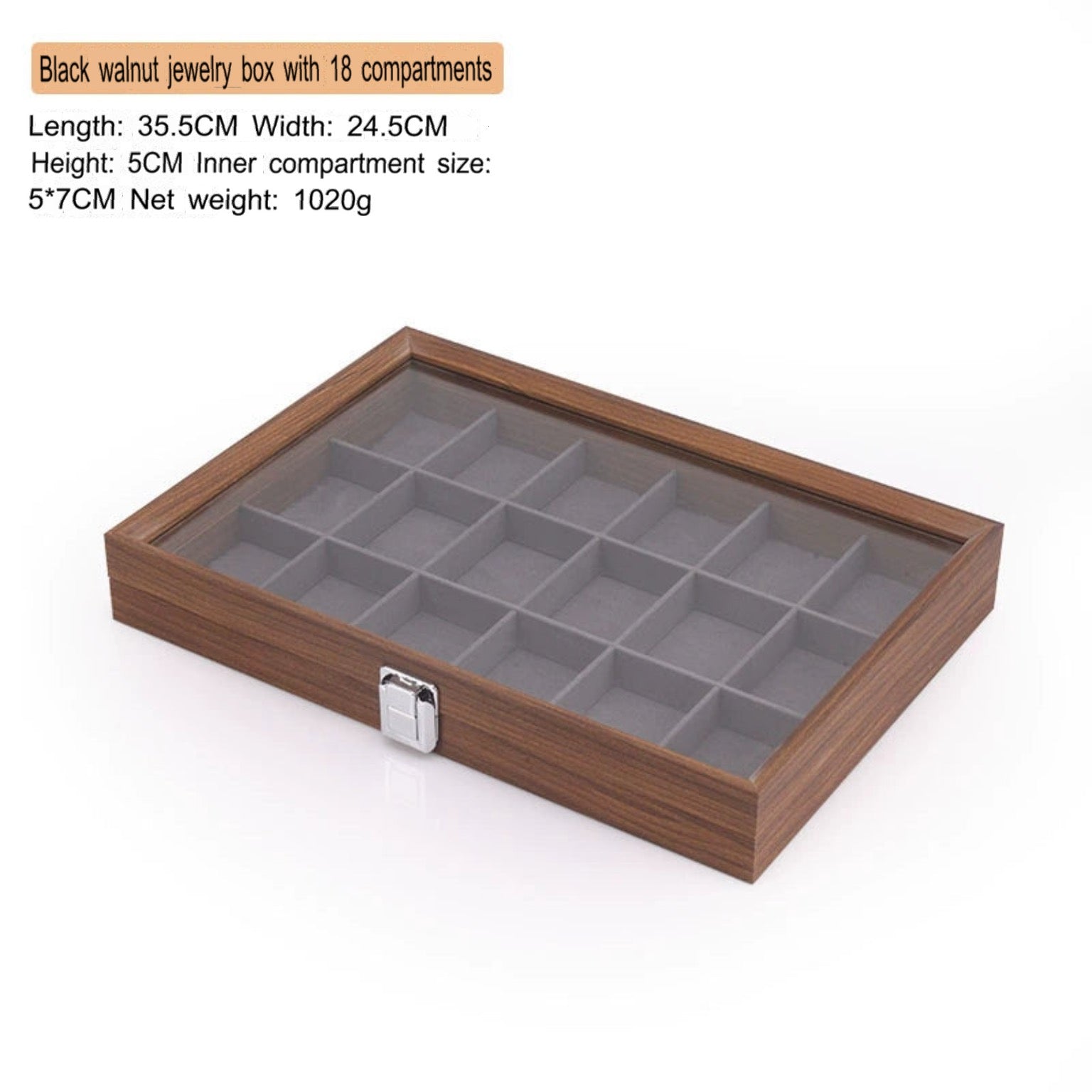 High-end walnut color look at the pallet jewelry tray jewelry display ornament large capacity bracelet earrings storage box