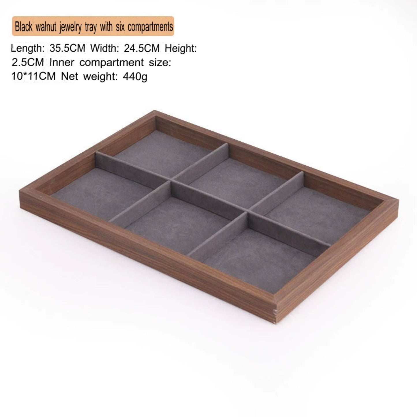 High-end walnut color look at the pallet jewelry tray jewelry display ornament large capacity bracelet earrings storage box