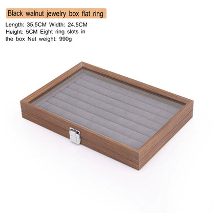 High-end walnut color look at the pallet jewelry tray jewelry display ornament large capacity bracelet earrings storage box