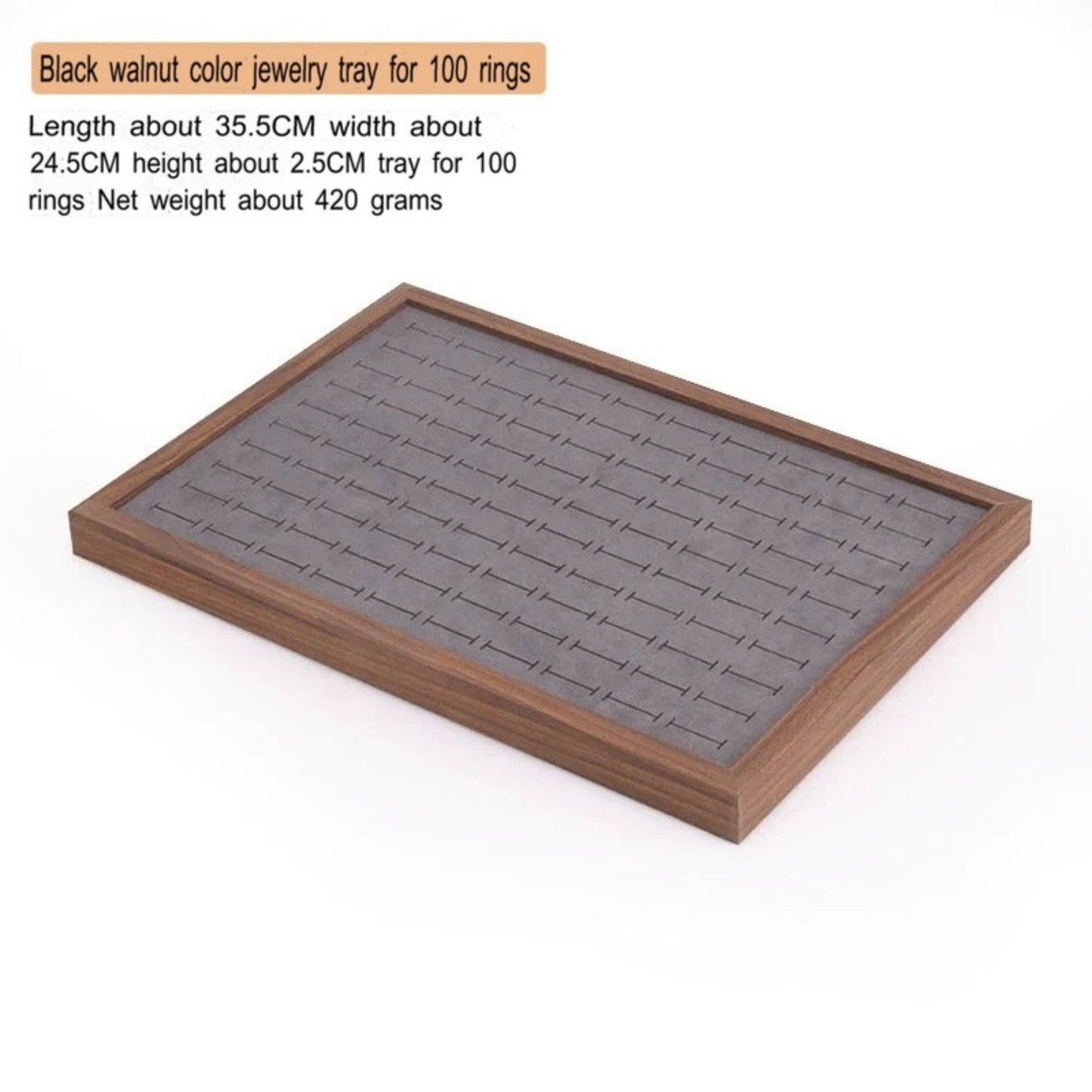 High-end walnut color look at the pallet jewelry tray jewelry display ornament large capacity bracelet earrings storage box