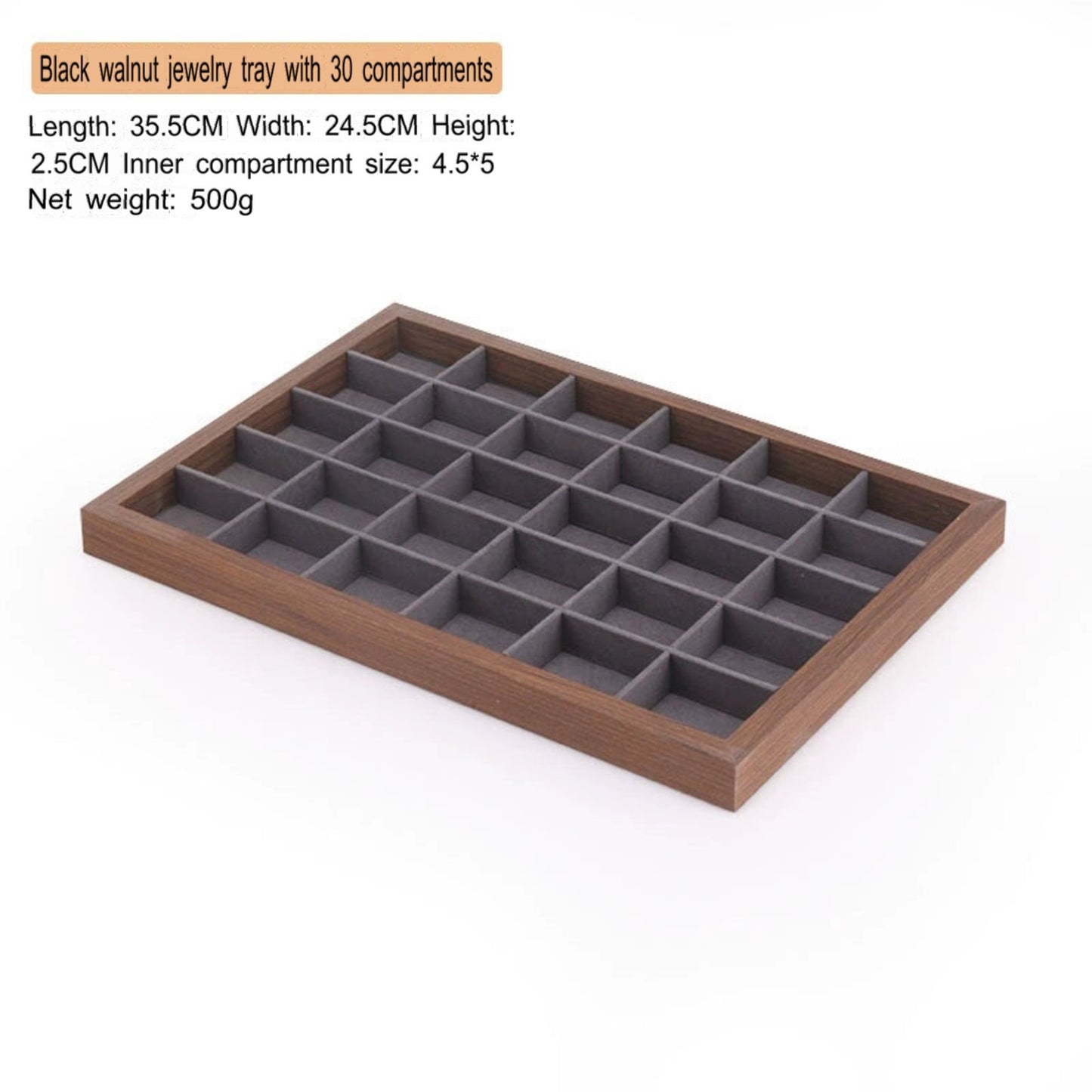 High-end walnut color look at the pallet jewelry tray jewelry display ornament large capacity bracelet earrings storage box