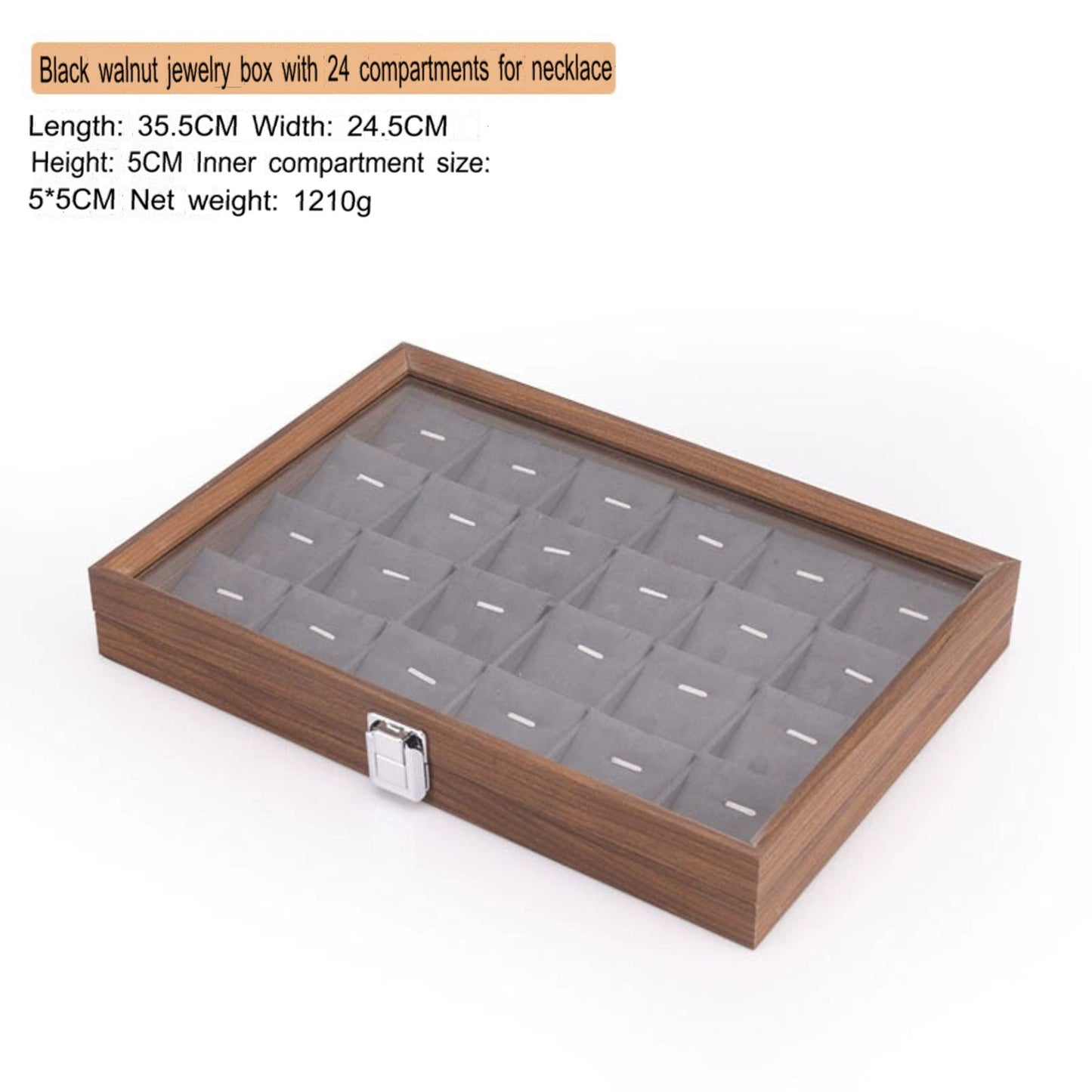 High-end walnut color look at the pallet jewelry tray jewelry display ornament large capacity bracelet earrings storage box