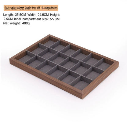 High-end walnut color look at the pallet jewelry tray jewelry display ornament large capacity bracelet earrings storage box