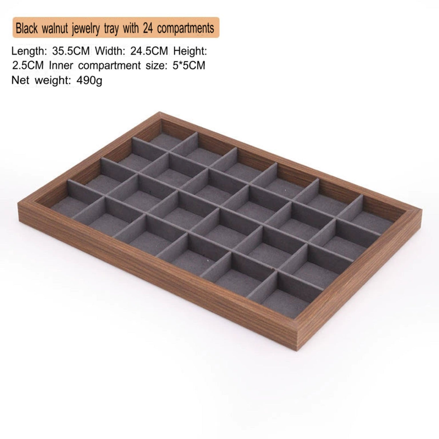 High-end walnut color look at the pallet jewelry tray jewelry display ornament large capacity bracelet earrings storage box