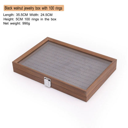 High-end walnut color look at the pallet jewelry tray jewelry display ornament large capacity bracelet earrings storage box