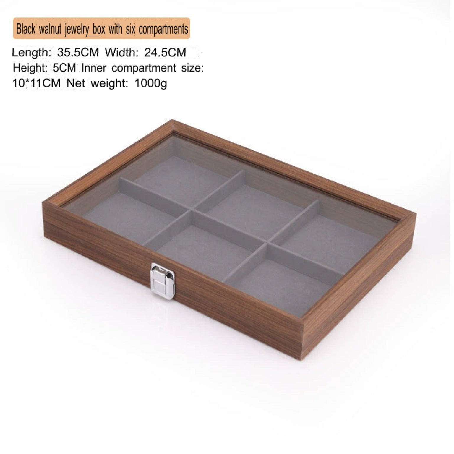 High-end walnut color look at the pallet jewelry tray jewelry display ornament large capacity bracelet earrings storage box