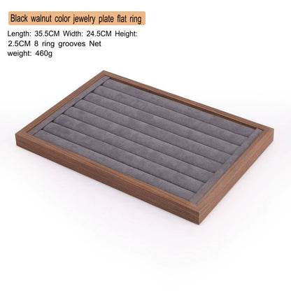 High-end walnut color look at the pallet jewelry tray jewelry display ornament large capacity bracelet earrings storage box