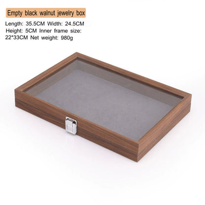 High-end walnut color look at the pallet jewelry tray jewelry display ornament large capacity bracelet earrings storage box