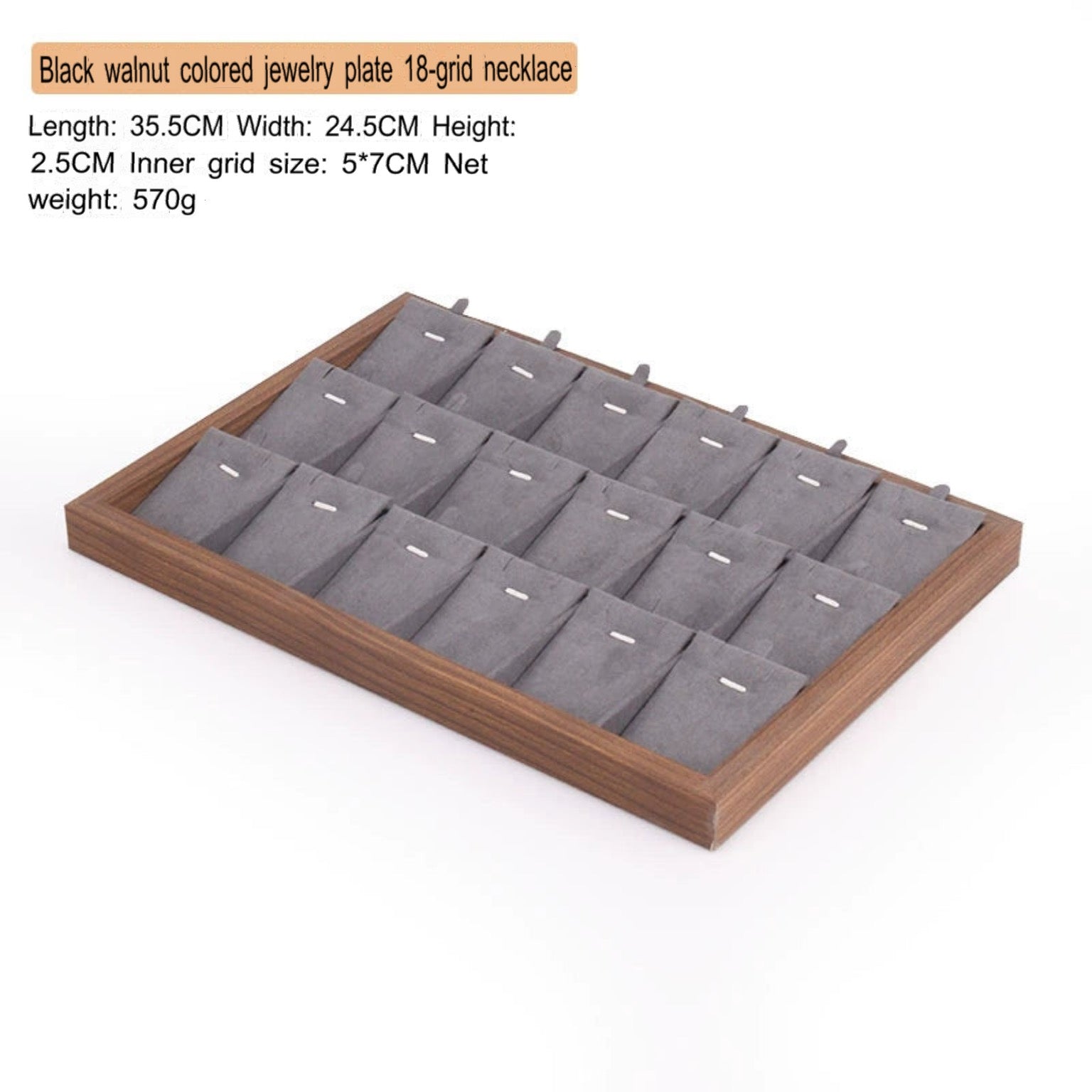 High-end walnut color look at the pallet jewelry tray jewelry display ornament large capacity bracelet earrings storage box