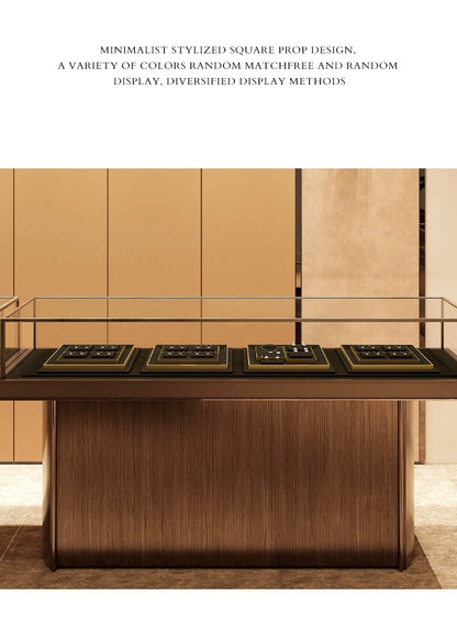 Light luxury jewelry display props, high-end metal microfiber necklace, ring counter, jewelry display rack